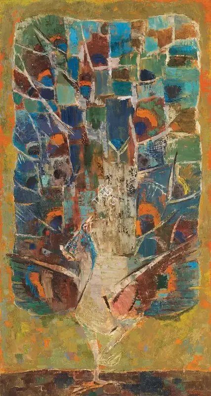 Hebbar, K.K. (Artist). Untitled (Peacock), 1968 | Painting, Ch.NeY/21.09.22, 2022 · Christie's