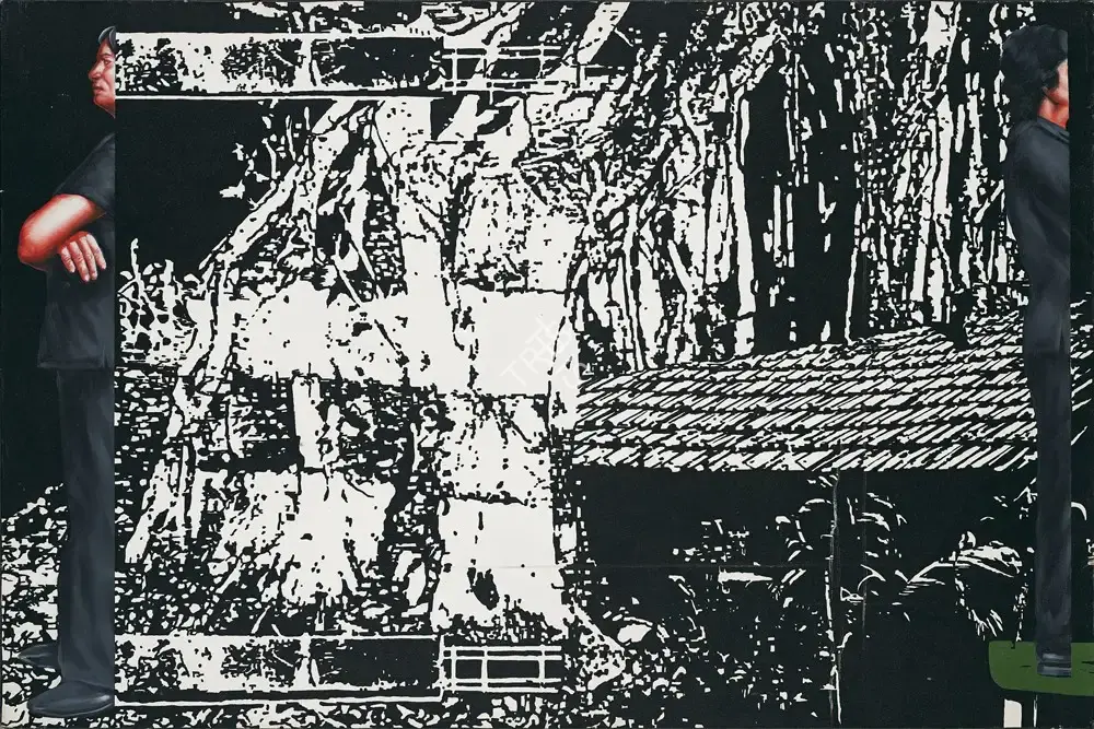 Sanjeev Sonpimpare (Artist), Elevation Against Illusion - The Conserved Banyan At Charkop III, 2008, Painting