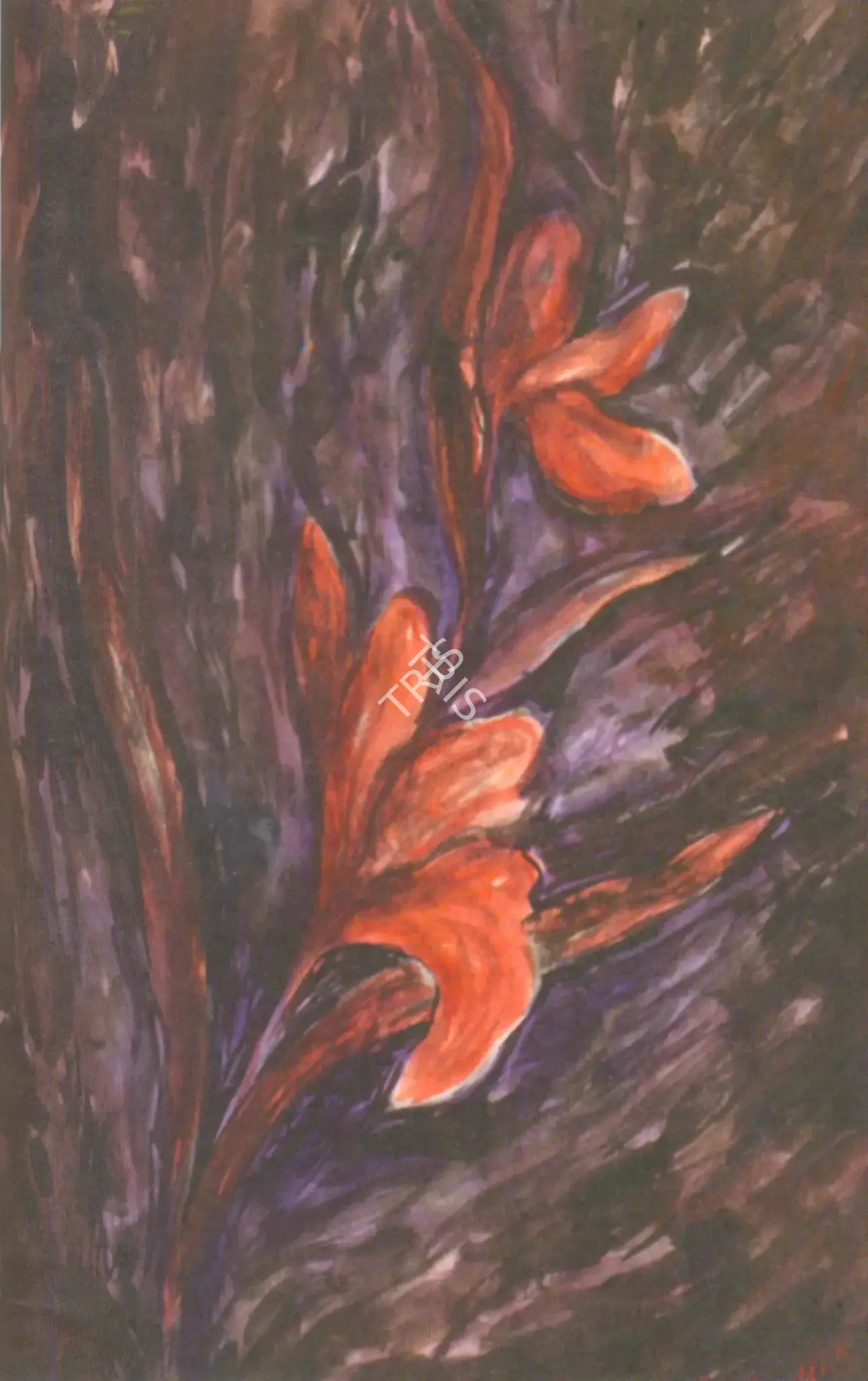 Rabindranath Tagore (Artist), Flower, Painting