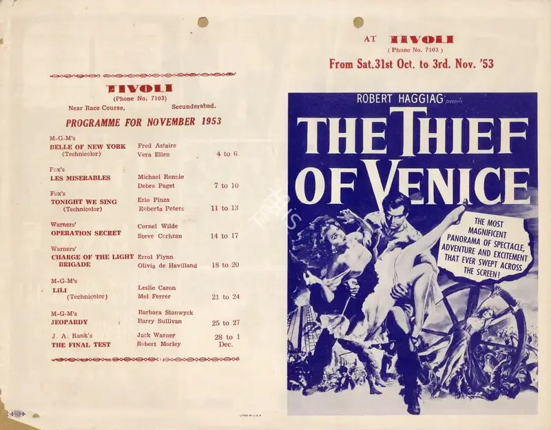 John Brahm (Director), The Thief of Venice, 1950, Handbill