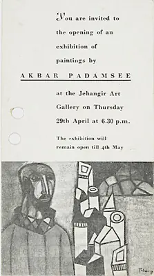 Akbar Padamsee (Artist), Akbar Padamsee, 1954, Solo Exhibition Invitation