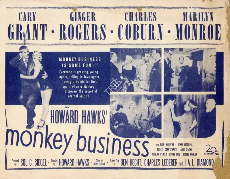 Howard Hawks (Director), Monkey Business, 1952, Handbill