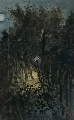 Abanindranath Tagore (Artist), Untitled (Forest Night), 1910, Painting