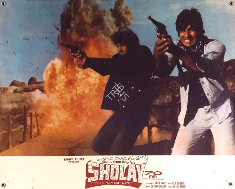 Dwarka Divecha (Cinematographer), Sholay, 1975, Lobby Card
