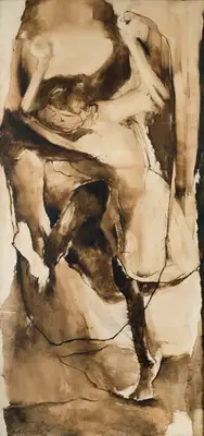 Krishen Khanna (Artist), Untitled (Dancing Figure), 1966, Painting
