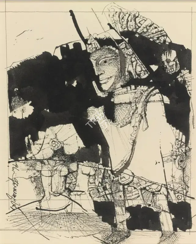 Ganesh Pyne (Artist), Untitled, 1978, Drawing