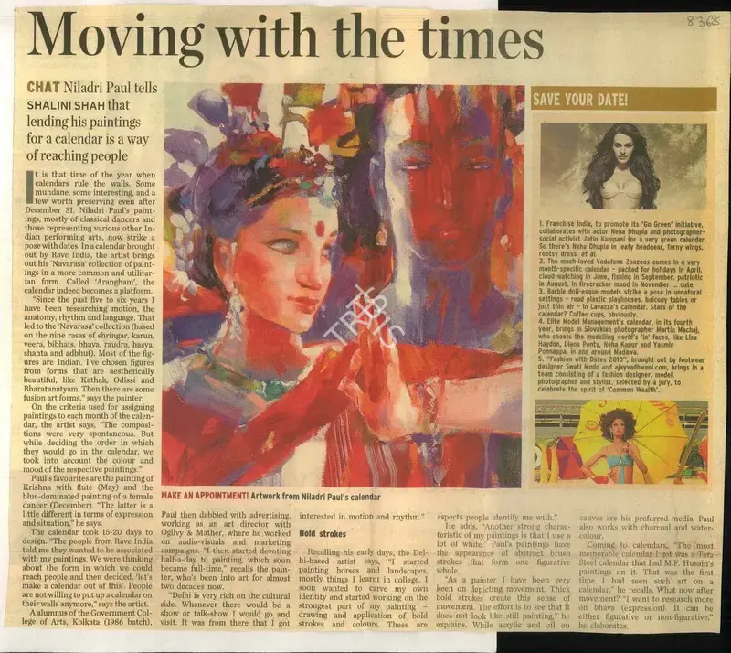 Shalini Shah (Reporter), Moving with the Times, 2010, Newspaper Clipping