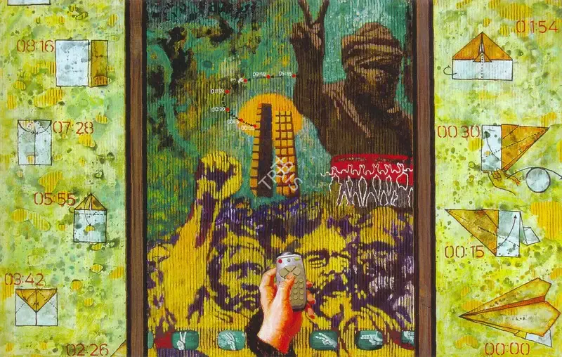 Chhatrapati Dutta (Artist), Twin Tower Chocolate, 2004, Painting