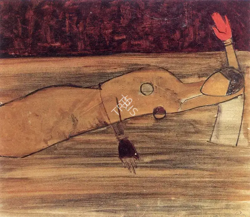 H.A. Gade (Artist), Reclining Woman, Painting