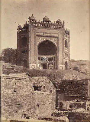 Lala Deen Dayal (Photographer), The Buland Darwaza or Great Gate at Fatehpur Sikri, Antiquarian Photograph
