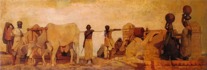 Ustad Allah Bukhsh (Artist), At The Well, 1922, Painting