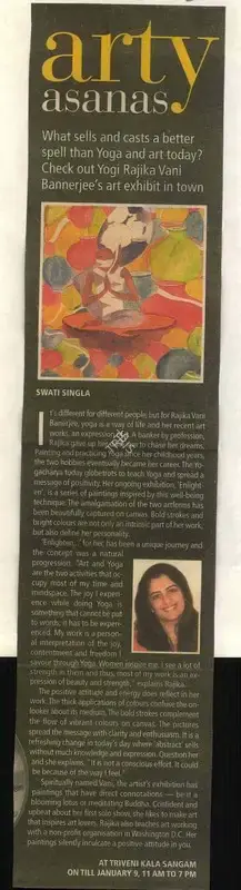 Swati Singla (Reporter), Arty Asanas, 2009, Newspaper Clipping