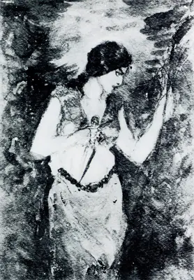 Amrita Sher-Gil (Artist), Woman with Dagger, 1925, Painting