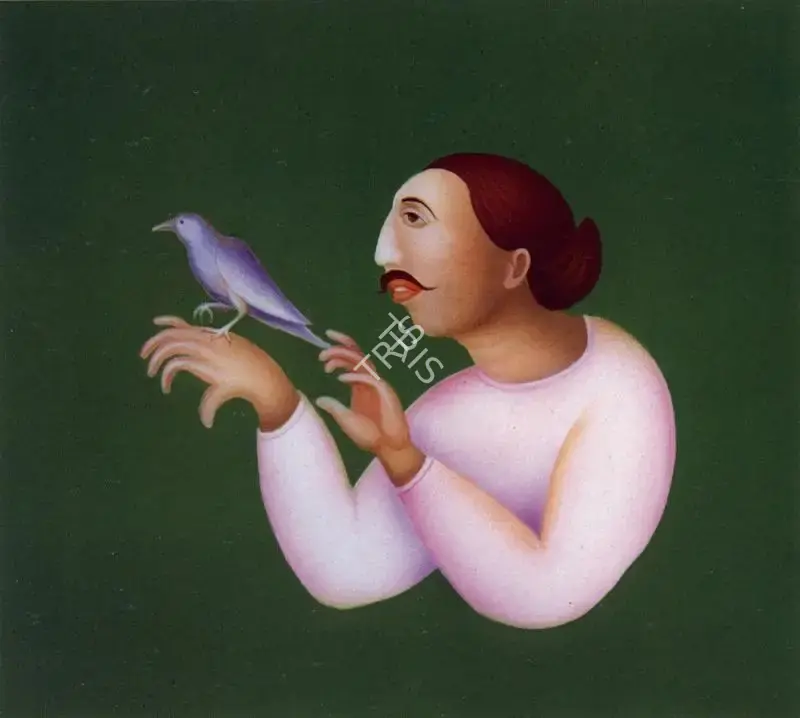 Manjit Bawa (Artist), Man with a Mythical Crow, 1995, Painting