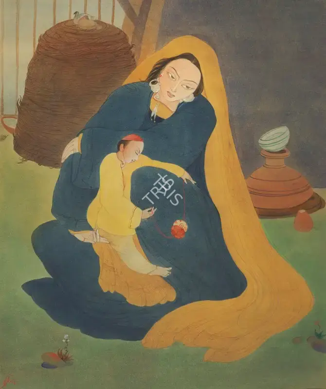 Chughtai, M.A.R. (Artist). Devotional Mother, n.d. | Painting, Ch.NeY/20.09.23, 2023 · Christie's