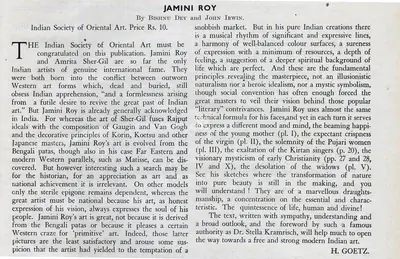 Bishnu Dey (Essayist), Jamini Roy, 1946, Essay