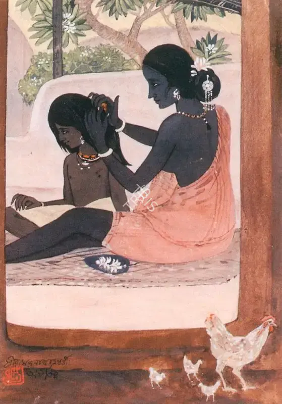 Ramendranath Chakravorty (Artist), Grooming, 1934, Painting