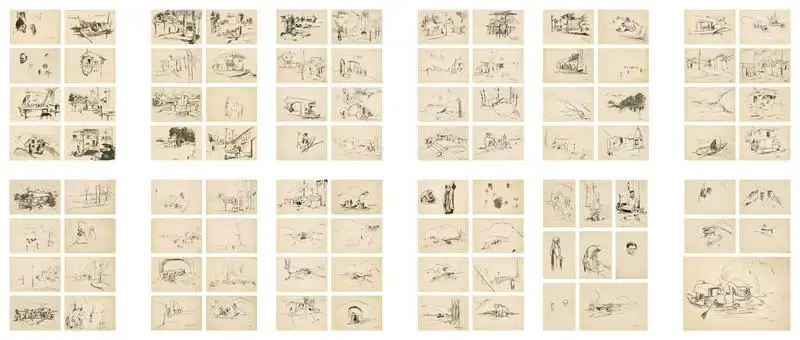 Ganesh Pyne (Artist), Sketch Book - Travel to Agra, Kashmir and Amritsar, 1960, Drawing
