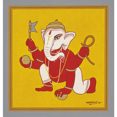 Lalu Prasad Shaw (Artist), Ganesha, 2018, Painting