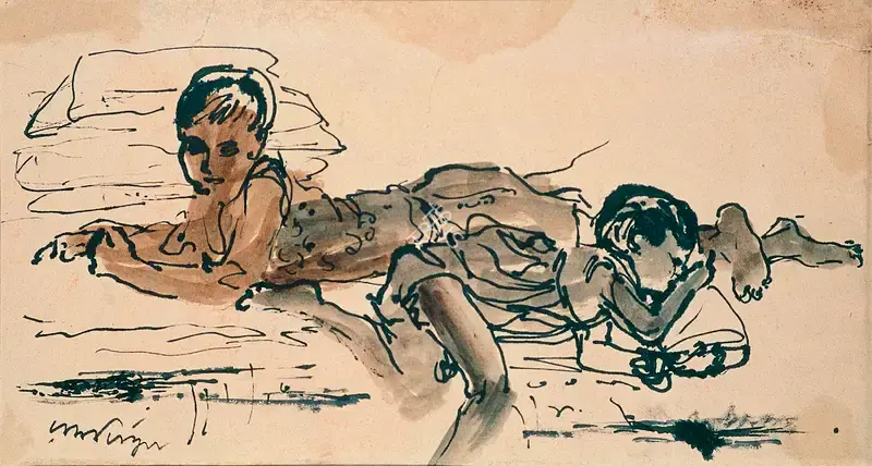 Ramkinkar Baij (Artist), Painting of children by Ramkinkar Baij, Painting