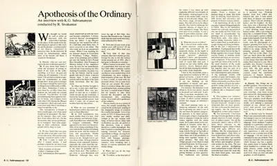 R. Siva Kumar (Interviewer), Apotheosis of the Ordinary, 1985, Interview