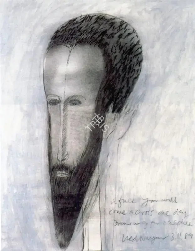 Ved Nayar (Artist), A Face You Will Come Across One Day, 1989, Painting