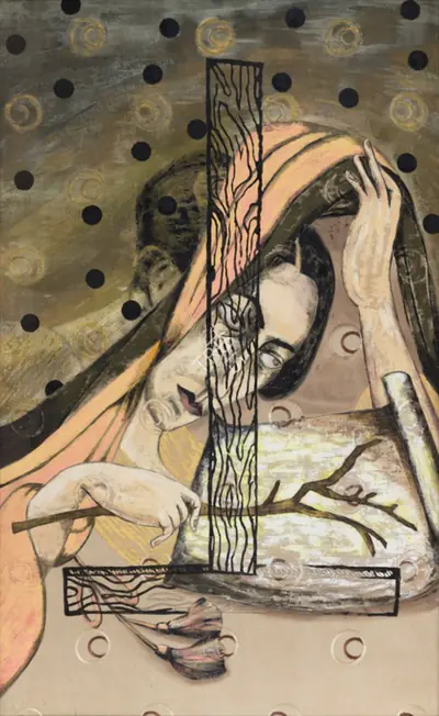 Anju Dodiya (Artist), Twig Detail, 2005, Painting