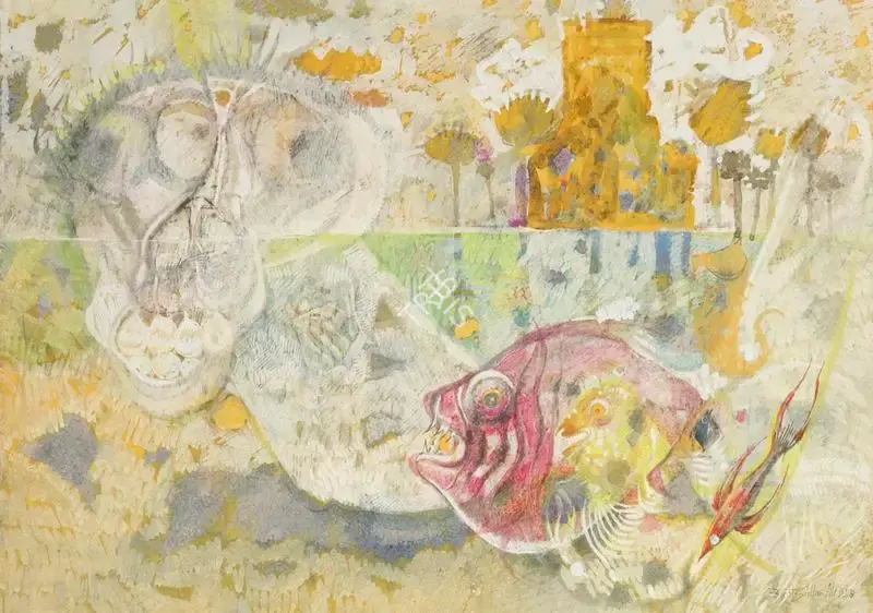 J. Sultan Ali (Artist), Samundra No Prani (Pramannu Darshan Series), 1978, Painting