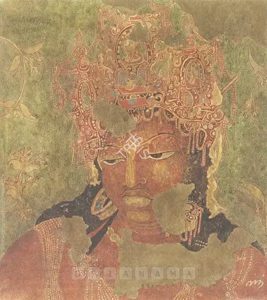 Bose, Nandalal (Artist). Ajanta Fresco: Vajrapani, n.d. | Painting, 2000 · Christie's