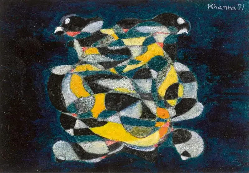 Balraj Khanna (Artist), Untitled (Black Minature), 1971, Painting