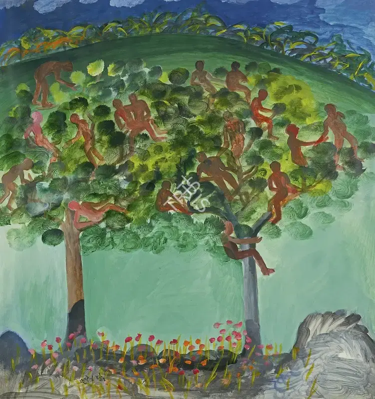 Khakhar, Bhupen (Artist). On the Tree, 1991 | Painting, Pu.Mum/25.09.25, 2025 · Pundole