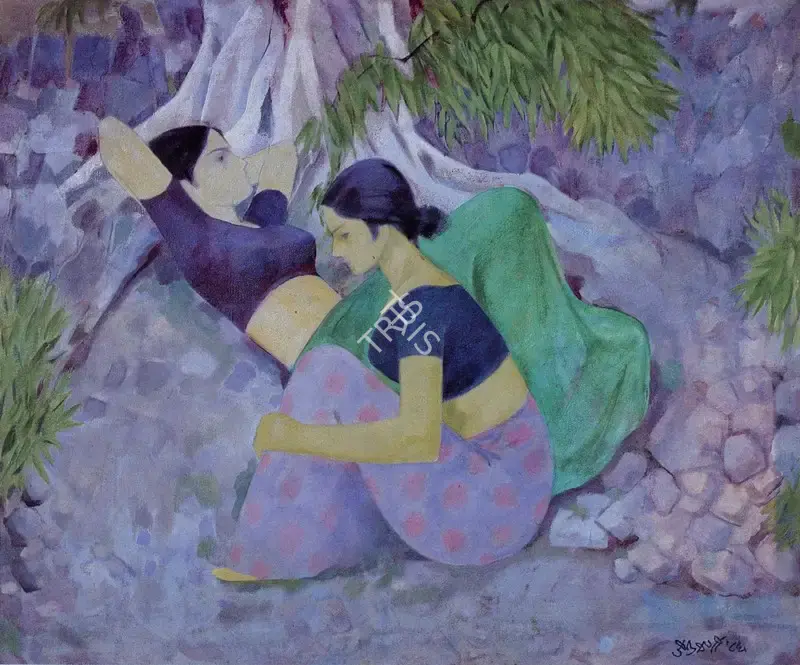 K.S. Kulkarni (Artist), Beauties, 1983, Painting
