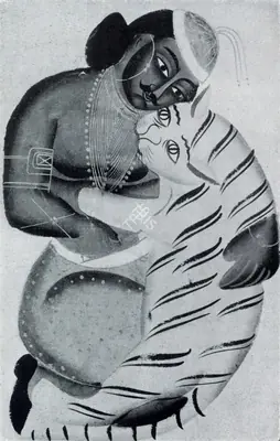 Unknown (Artist), Man with Tiger, 1875, Painting
