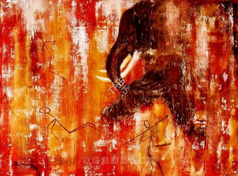 V.P. Singh (Artist), Elephant, 2004, Painting