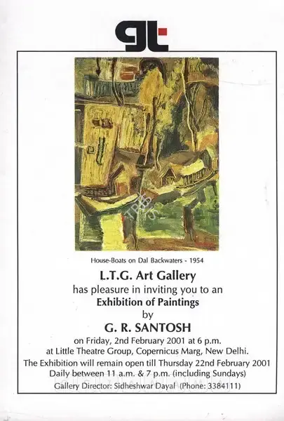 G.R. Santosh (Artist), G.R. Santosh, 2001, Solo Exhibition Invitation