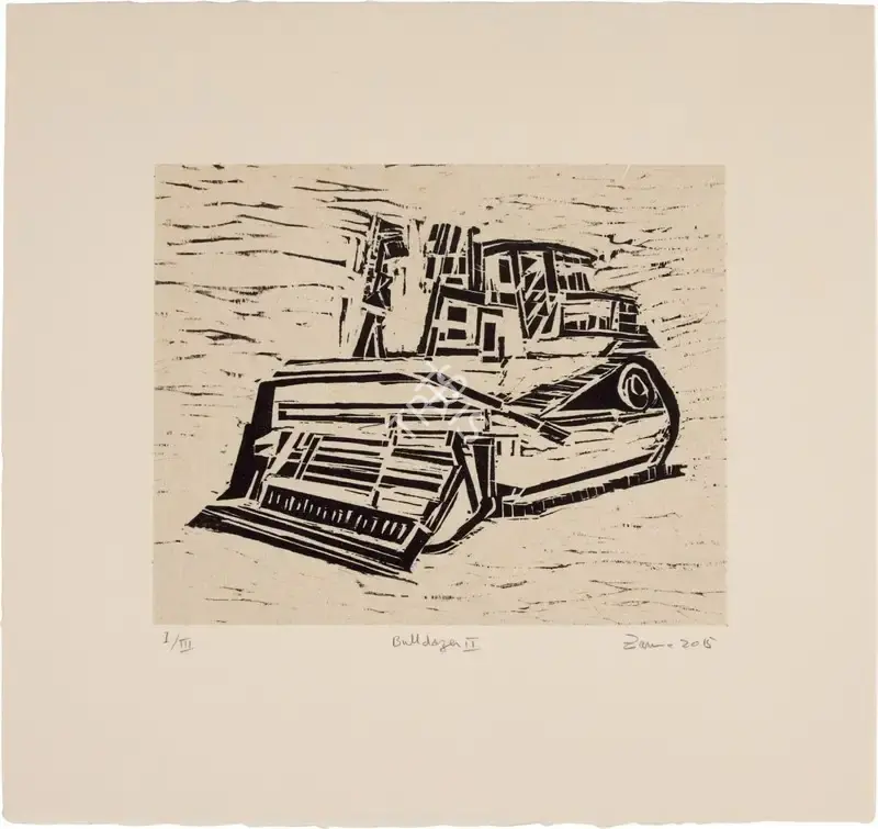 Zarina Hashmi (Artist), Bulldozer II, 2015, Graphic Art
