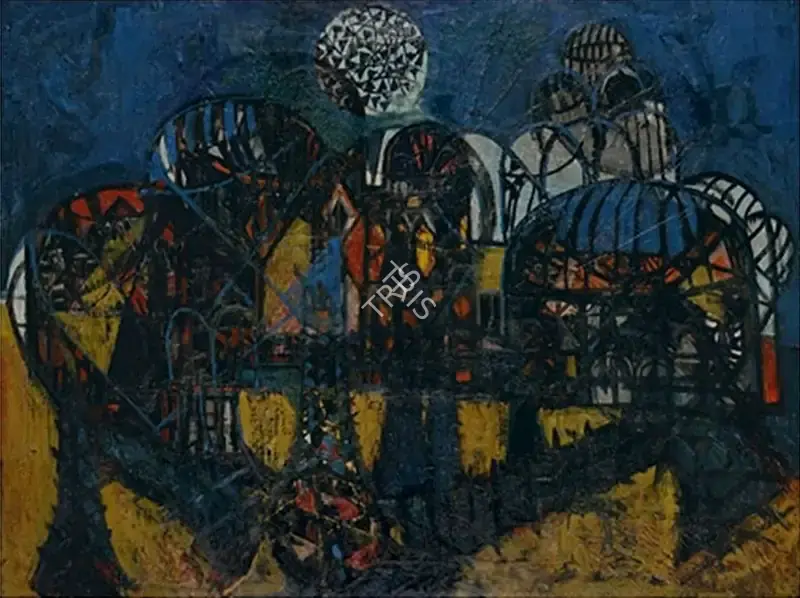 Avinash Chandra (Artist), Blue Landscape, 1959, Painting