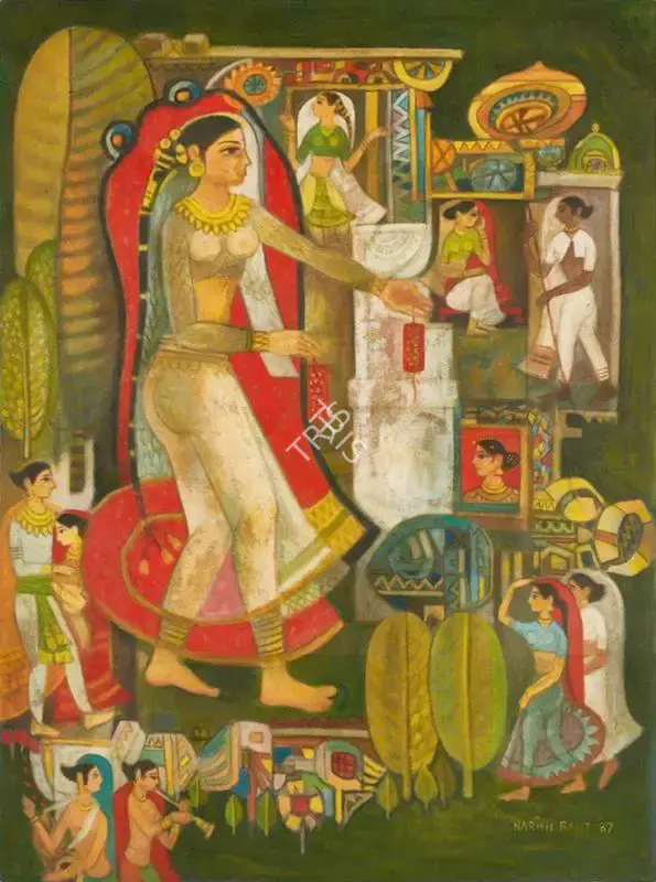 Harish Raut (Artist), Malvika the Dancer, 1987, Painting