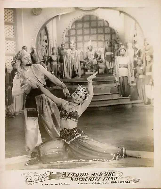 Anant Wadadeker (Cinematographer), Aladdin Aur Jaadui Chiraag, 1952, Lobby Card