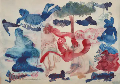 Nalini Malani (Artist), I Didn't Sleep that Night, 2004, Painting