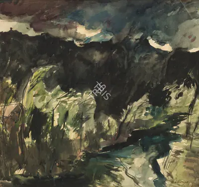 S.H. Raza (Artist), Untitled, 1948, Painting