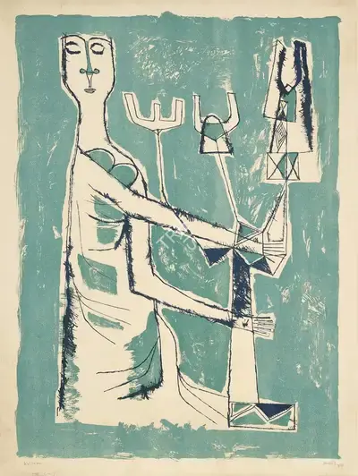 V.S. Gaitonde (Artist), Kultura, 1958, Graphic Art
