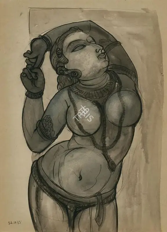 Somnath Hore (Artist), Untitled, 1955, Painting