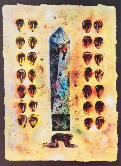 Baiju Parthan (Artist), Twisted column, Painting