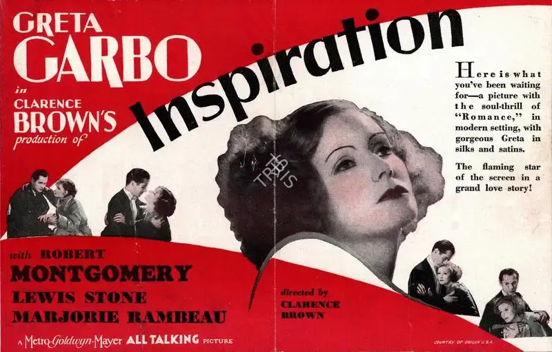 Clarence Brown (Director), Inspiration, 1931, Handbill