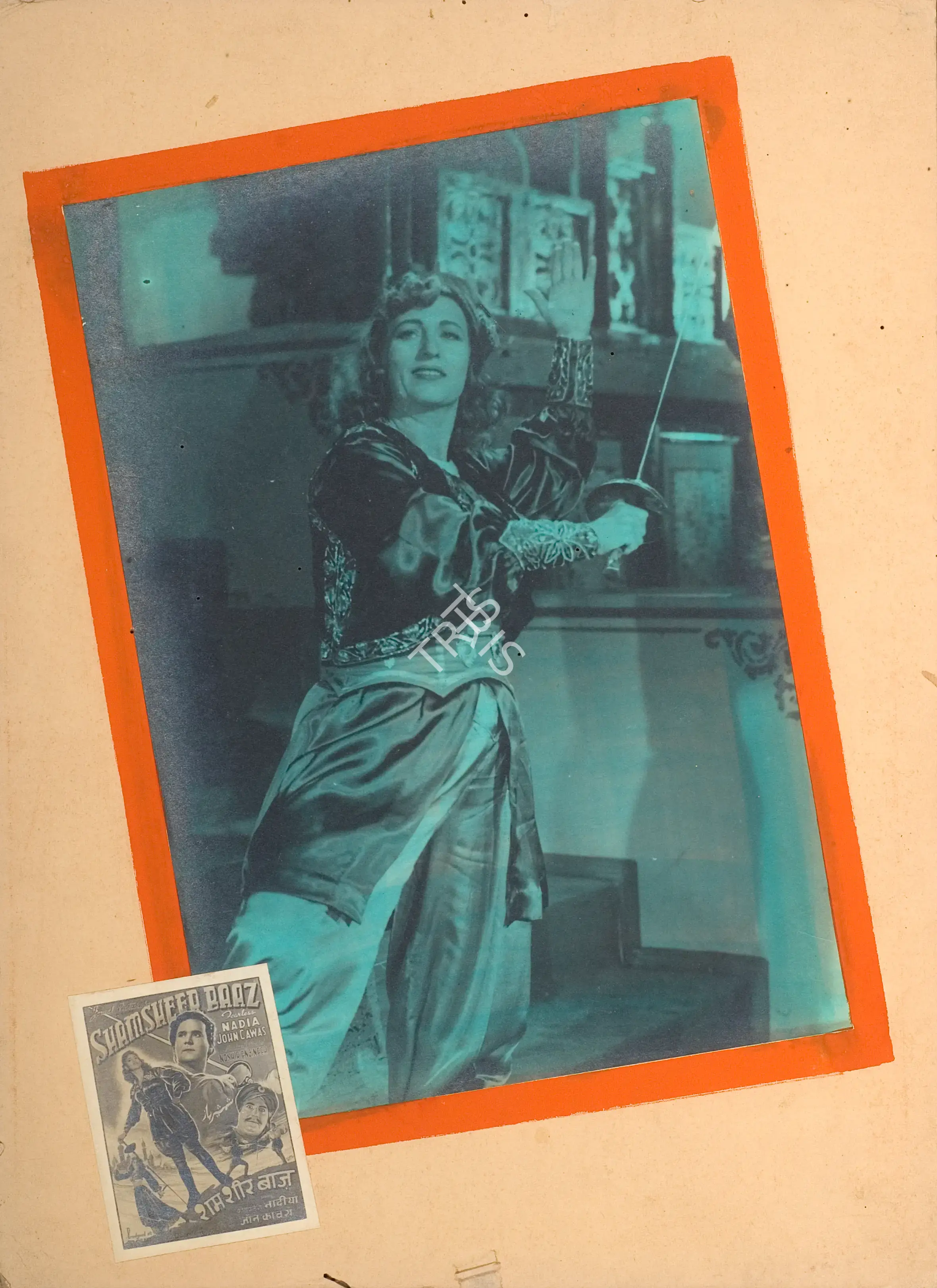 Noshir Engineer (Producer), Shamsheer Baaz, 1953, Photographic Still Mounted on Lobby Card
