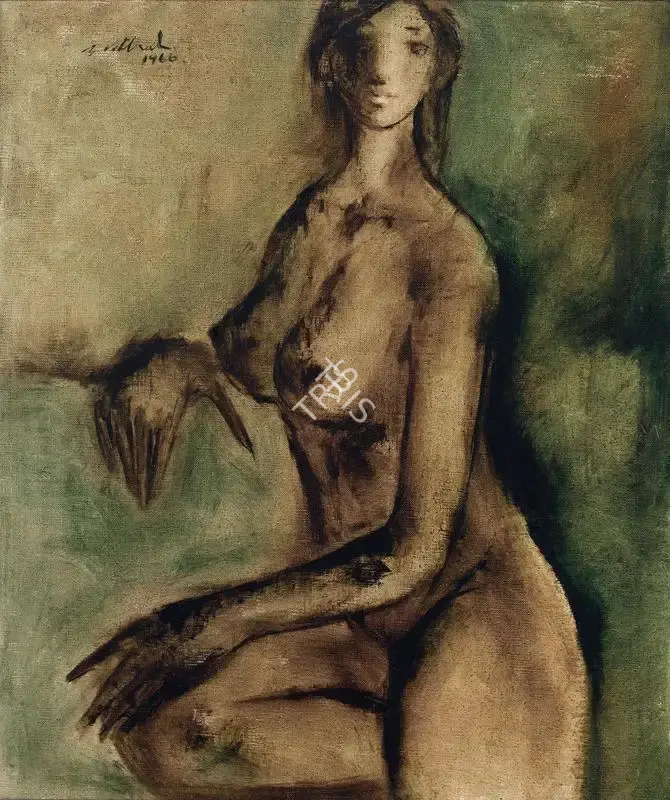 B. Vithal (Artist), Seated Nude, 1966, Painting
