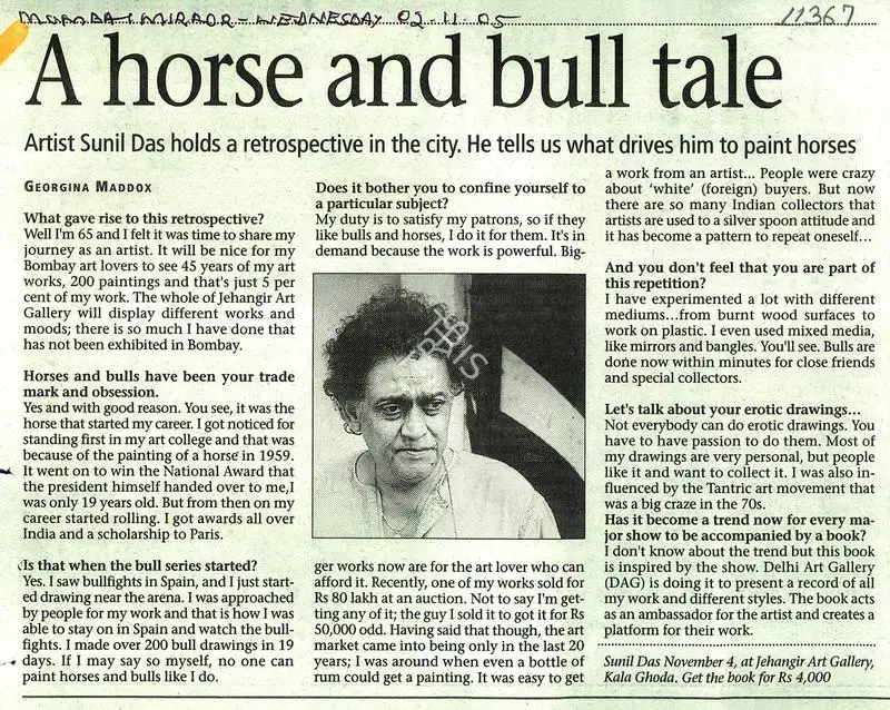 Georgina L. Maddox (Reporter), A Horse and Bull Tale, 2005, Newspaper clipping