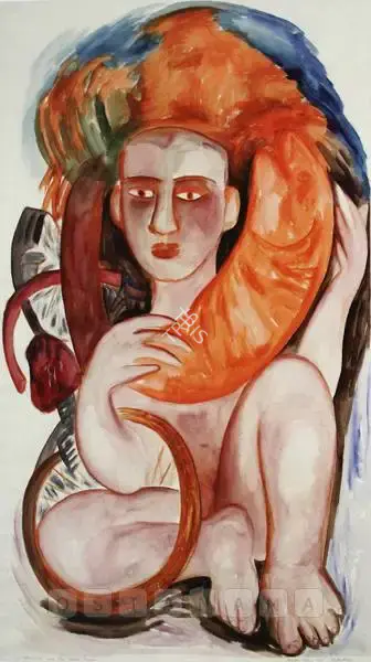 Rodwittiya, Rekha (Artist). The Adolescent And The Gold Fish Dream, 1990 | Painting, Sa.Onl/16.03.06, 2006 · Saffronart