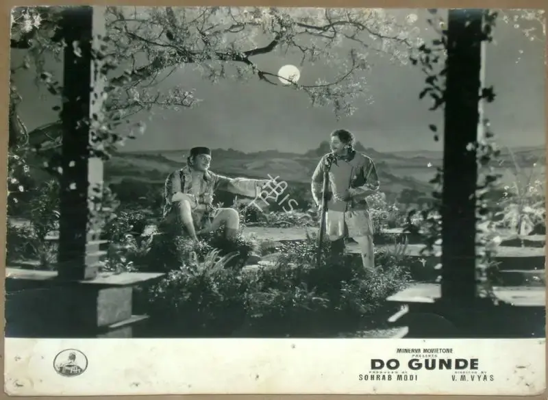 Sohrab Modi (Producer), Do Gunde, 1959, Lobby Card